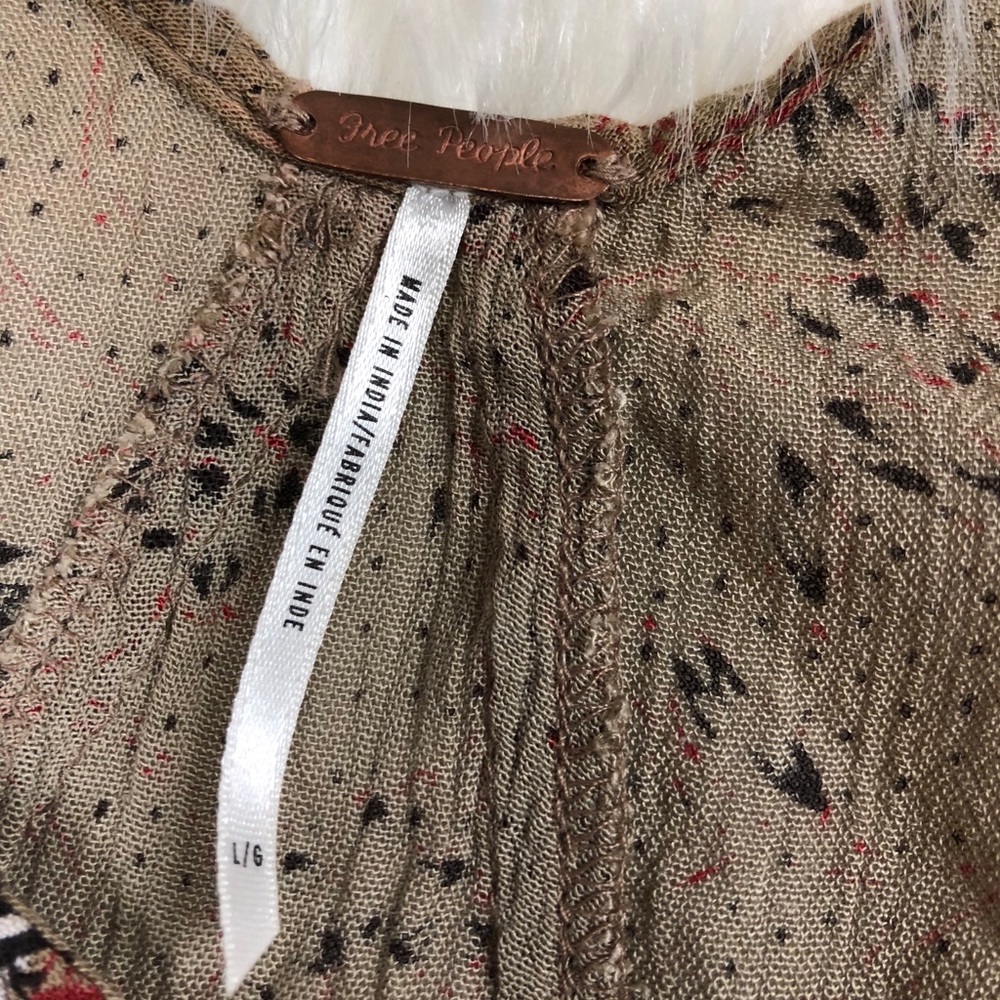 Free People | Boho Floral Tank Top Blouse Size L - Picture 4 of 8